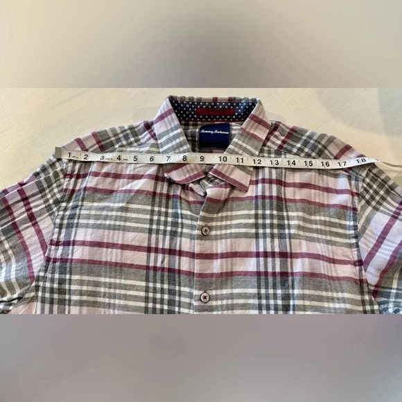 Tommy Bahama Men’s Stretch Flannel Button Up Red/Blk/Wht SZ L - Picture 5 of 8